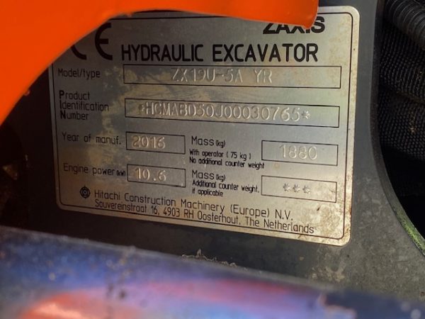Hitachi ZX19U-5 - Image 12